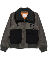 Sacai - Buckle-Collar Panelled Jacket - Lyst