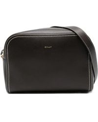 Bally - Leren Schoudertas Met Contrasterende Stiksels - Lyst