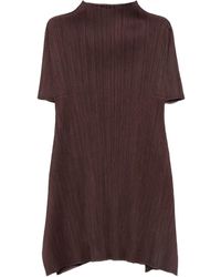 Pleats Please Issey Miyake - Abito Corto A Collo Alto - Lyst