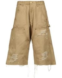 KAMIYA - Boro Duck Distressed Duck-Canvas Bermuda Shorts - Lyst