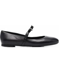 Ferragamo - Lizz Leather Ballerina Shoes - Lyst