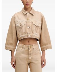 ViCOLO - Embellished Cropped Denim Jacket - Lyst