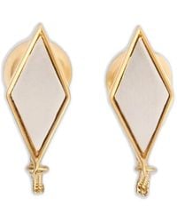 Jil Sander - Argyle-Pattern Chain-Detail Earrings - Lyst