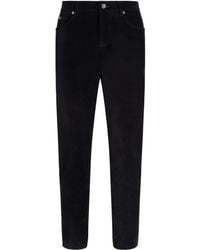 Dolce & Gabbana - Corduroy Trousers With Logo Plaque - Lyst