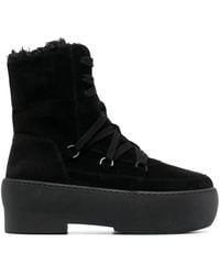 Gia Borghini - Flatform Lace-Up Suede Boots - Lyst