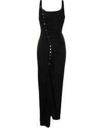 Rabanne - Stud-embellished Ruched Maxi Dress - Lyst