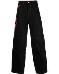 Gcds - Logo-Print Straight-Leg Jeans - Lyst