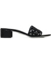 Rene Caovilla - Sandales À Talon Épais Allure À Motif Léopard Et Ornements Strassés - Lyst