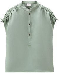 Woolrich - Ruched Sleeveless Shirt - Lyst