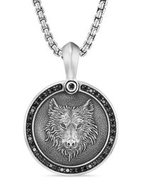 David Yurman - Sterling Petrvs Wolf Diamond Amulet (30.3Mm) - Lyst