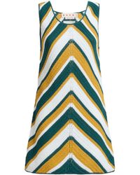 Marni - Striped Knitted Cotton Mini Dress - Lyst
