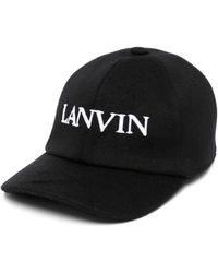Lanvin - Logo-embroidered Wool-blend Cap - Lyst
