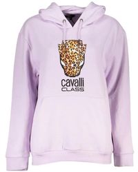 Roberto Cavalli - Leopard-Print Logo Hoodie - Lyst