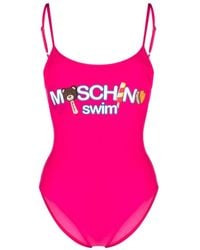 Moschino - Badeanzug mit Rückenausschnitt - Lyst