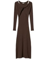 Twinset - Ribbed Knit Long Dress - Lyst