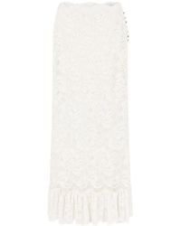 Rabanne - Lace High-Waist Midi Skirt - Lyst