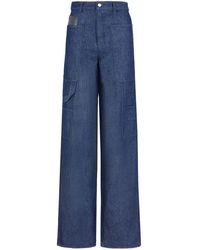 Emporio Armani - Multi-Pockets Wide-Legged Jeans - Lyst