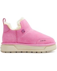 Amiri - Malibu Logo-Plaque Suede Boots - Lyst