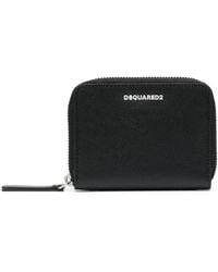 DSquared² - Logo-Stamp Zip-Around Wallet - Lyst