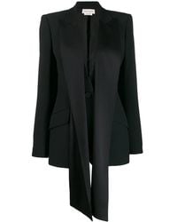 McQueen - Silk Ribbon Embellished Blazer - Lyst