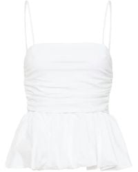 Gestuz - Gzerin Ruched Peplum Cotton Blouse - Lyst