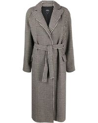 A.P.C. - Belted Houndstooth Coat - Lyst