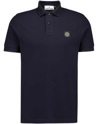 Stone Island - Logo Cotton Polo Shirt - Lyst
