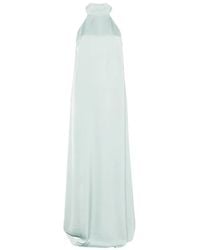 The Archivia - Riviera Feather-Trim Halterneck Maxi Dress - Lyst