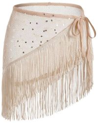 ViCOLO - Sequin-Embellished Fringed Sarong - Lyst