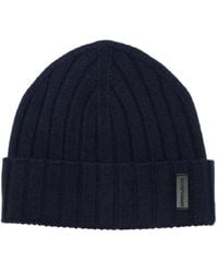 Emporio Armani - Bonnet En Cachemire À Design Côtelé - Lyst