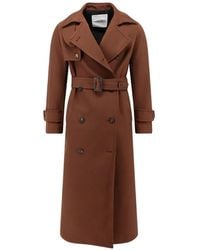 Hevò - Rivabella Double-Breasted Belted Trench Coat - Lyst