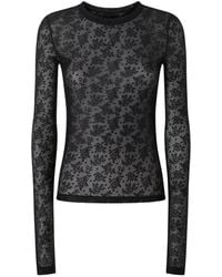 Pinko - Floral-Lace Long-Sleeve Top - Lyst