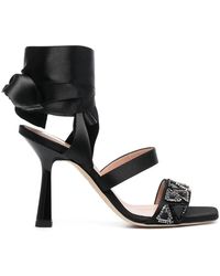 Alberta Ferretti - Sandali Con Decorazione Di Perline 105Mm - Lyst