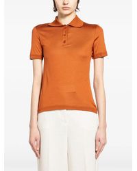 Max Mara - Short-Sleeve Silk Polo Shirt - Lyst