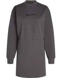 KARL LAGERFELD - Logo-Detail Cotton Mini Dress - Lyst