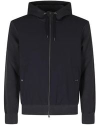 Herno - Ribbed-Knit Panelled Hooded Jacket - Lyst