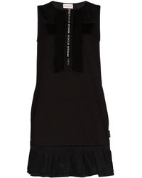 Moncler Abito Ruffled Logo Shift Dress - Black