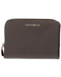 Coccinelle - Portefeuille C-Me Médium En Cuir Grainé À Logo Imprimé - Lyst
