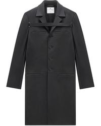 Courreges - Single-Breasted Leather Coat - Lyst