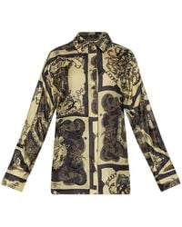 Ganni - Printed Silk Shirt - Lyst