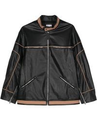 Paris Georgia Basics - Contrasting-Trim Biker Jacket - Lyst