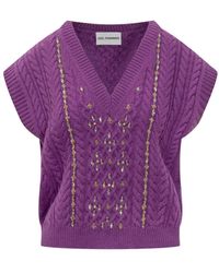 Des Phemmes - Cable-Knit Embellished Sweater - Lyst