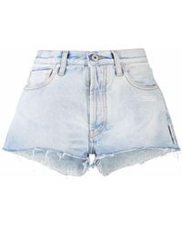 Off-White c/o Virgil Abloh - Jeans-Shorts mit ausgefransten Kanten - Lyst