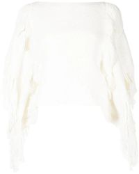 Voz - Fringed-Detail Knitted Top - Lyst