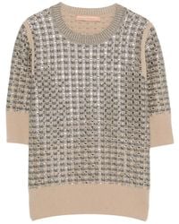Ermanno Scervino - Crystal-Embellished Metallic-Thread Sweater - Lyst