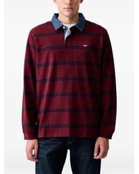 Levi's - Striped Denim-Collar Rugby Polo Shirt - Lyst
