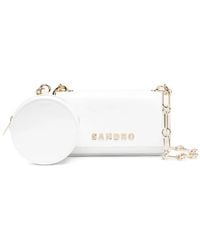 Sandro - Logo-Detail Leather Shoulder Bag - Lyst