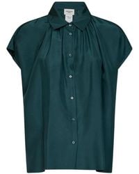 Weekend by Maxmara - Crine Gathered Silk Shirt - Lyst