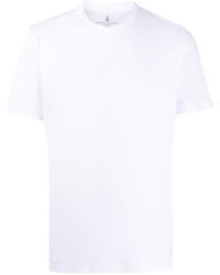 Brunello Cucinelli - Camiseta lisa con cuello redondo - Lyst