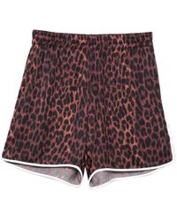 BLUE SKY INN - Leopard-Print Elasticated-Waist Shorts - Lyst